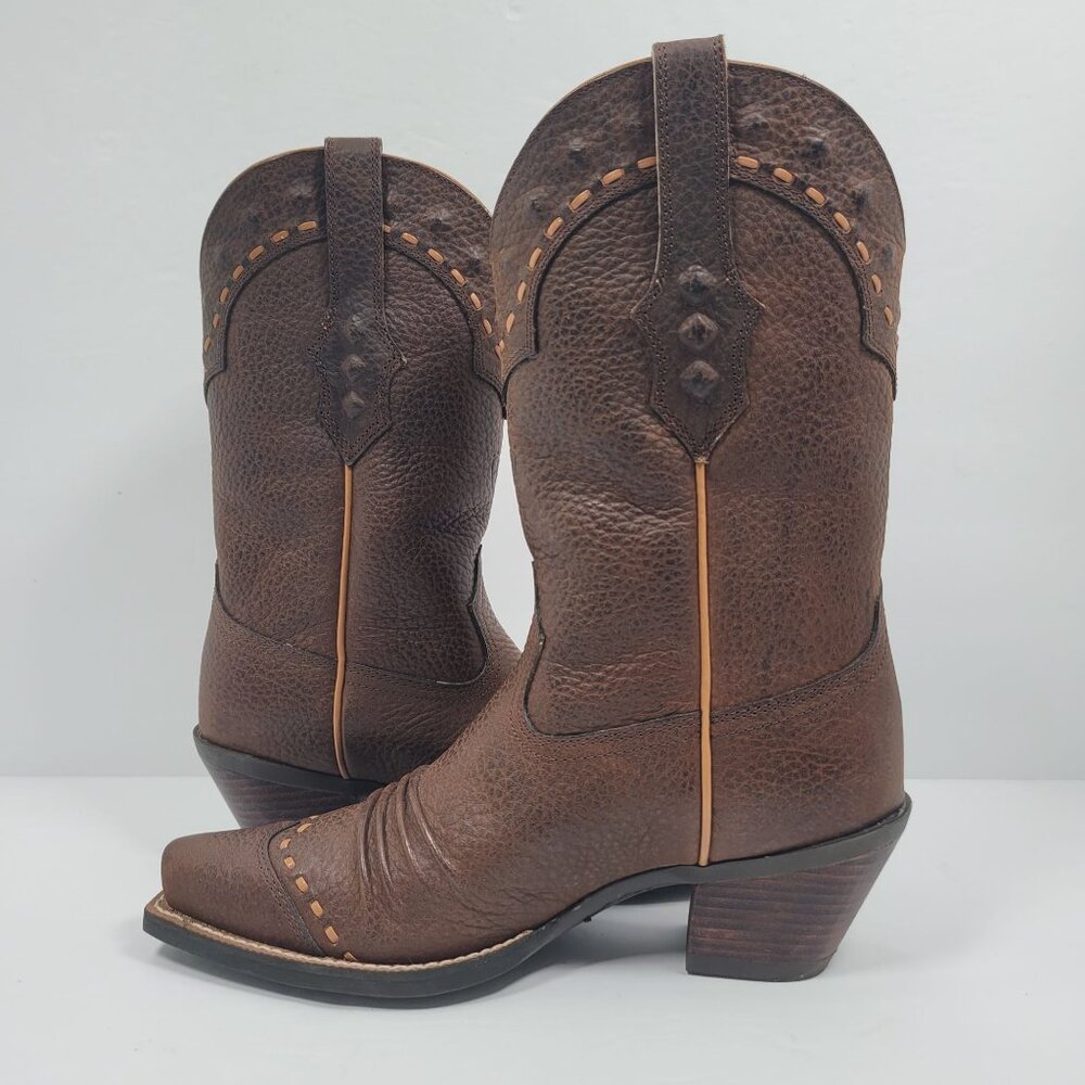 Ariat Rowdy Dixie Women’s Brown Oiled Leather Cowgirl Boots US Size 6B - Picture 6 of 12